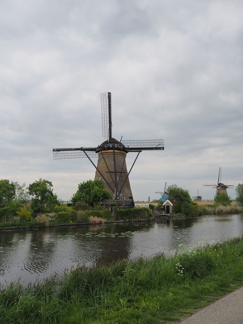 Free Scenic view of iconic Dutch windmills at Kinderdijk, UNESCO World Heritage Site in spring. Stock Photo