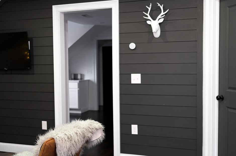 cozy shiplap bedroom rental