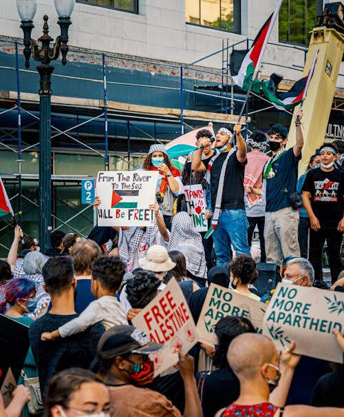 People Standing doing a Protest 