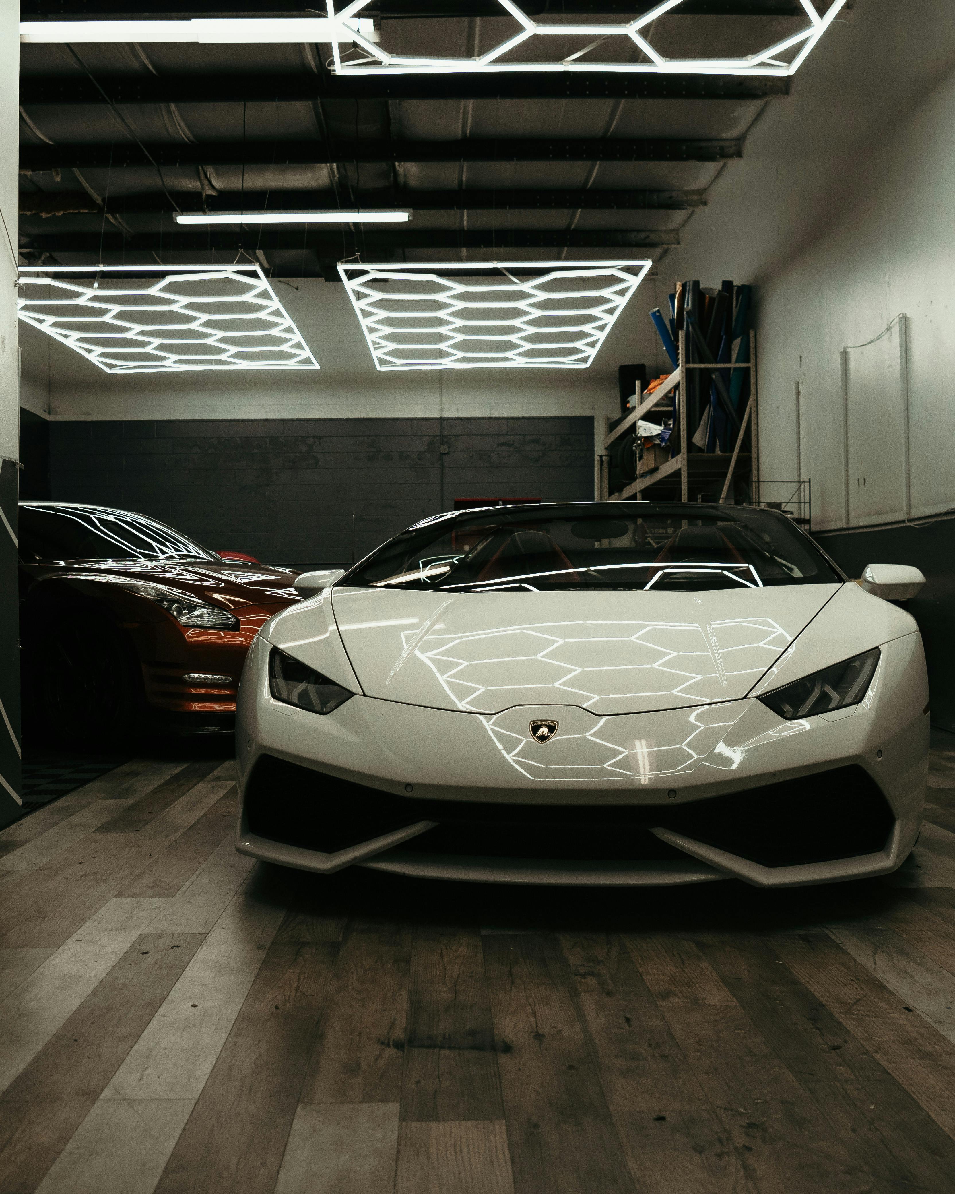 Lamborghini Aventador in a Garage · Free Stock Photo