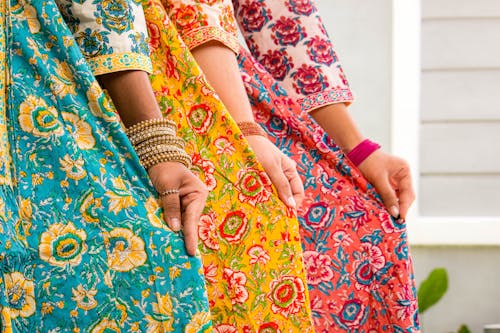 Free Close-up Photo of Traditional Wear worn by People  Stock Photo