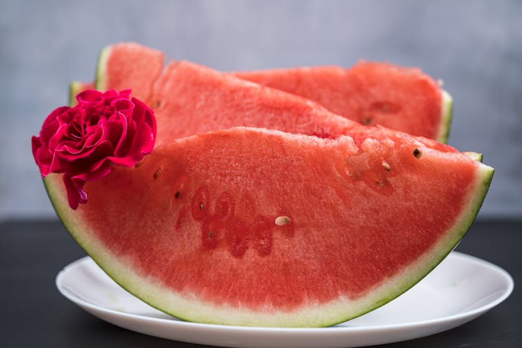 Watermelon Slices On A Plate 