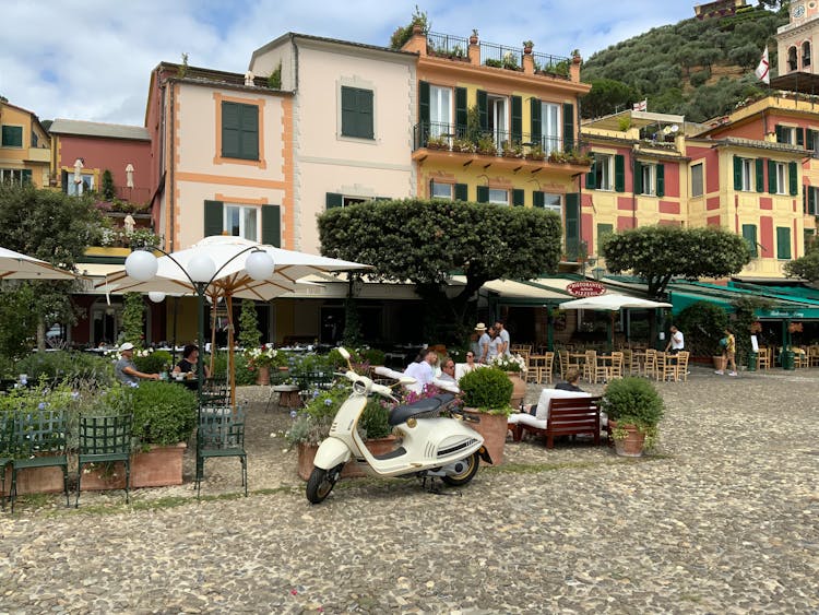 Sidewalk Cafe In A Town