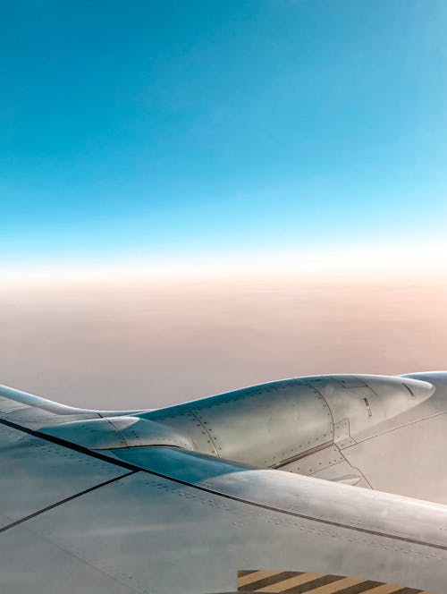 View of the Sky in Pastel Colors seen from an Airplane 