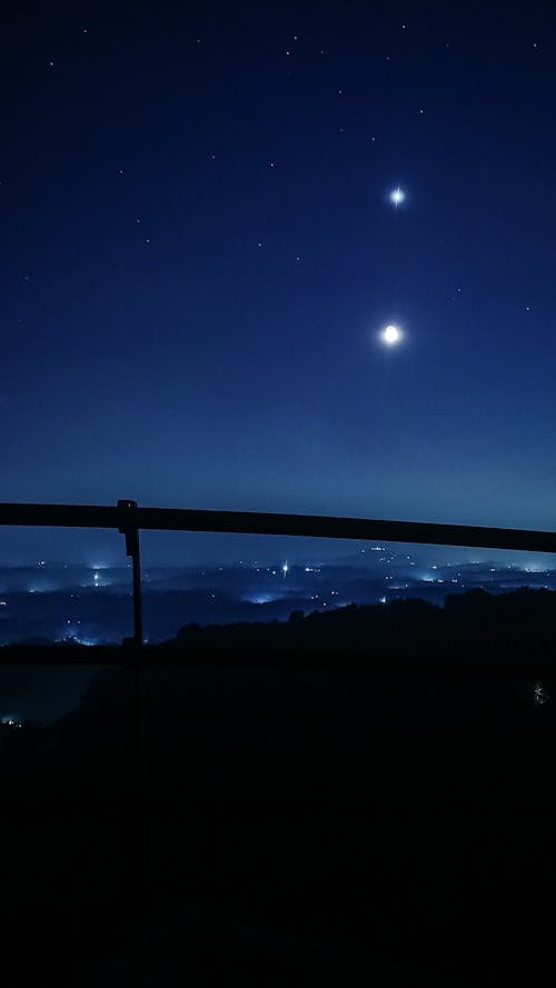 夜, 星, 月の無料の写真素材