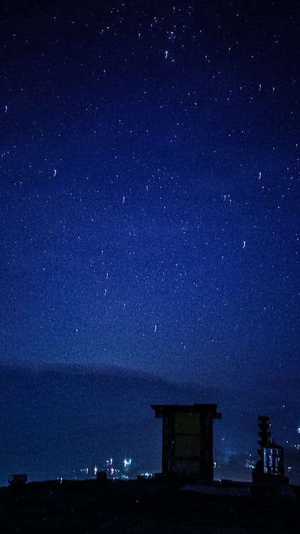 夜, 星, 月の無料の写真素材