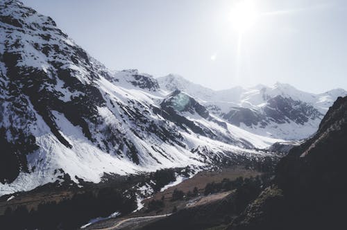 Snowy Mountains in Morning Sunlight