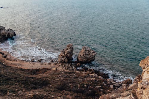 岩層, 岩石的, 海濱 的 免费素材图片