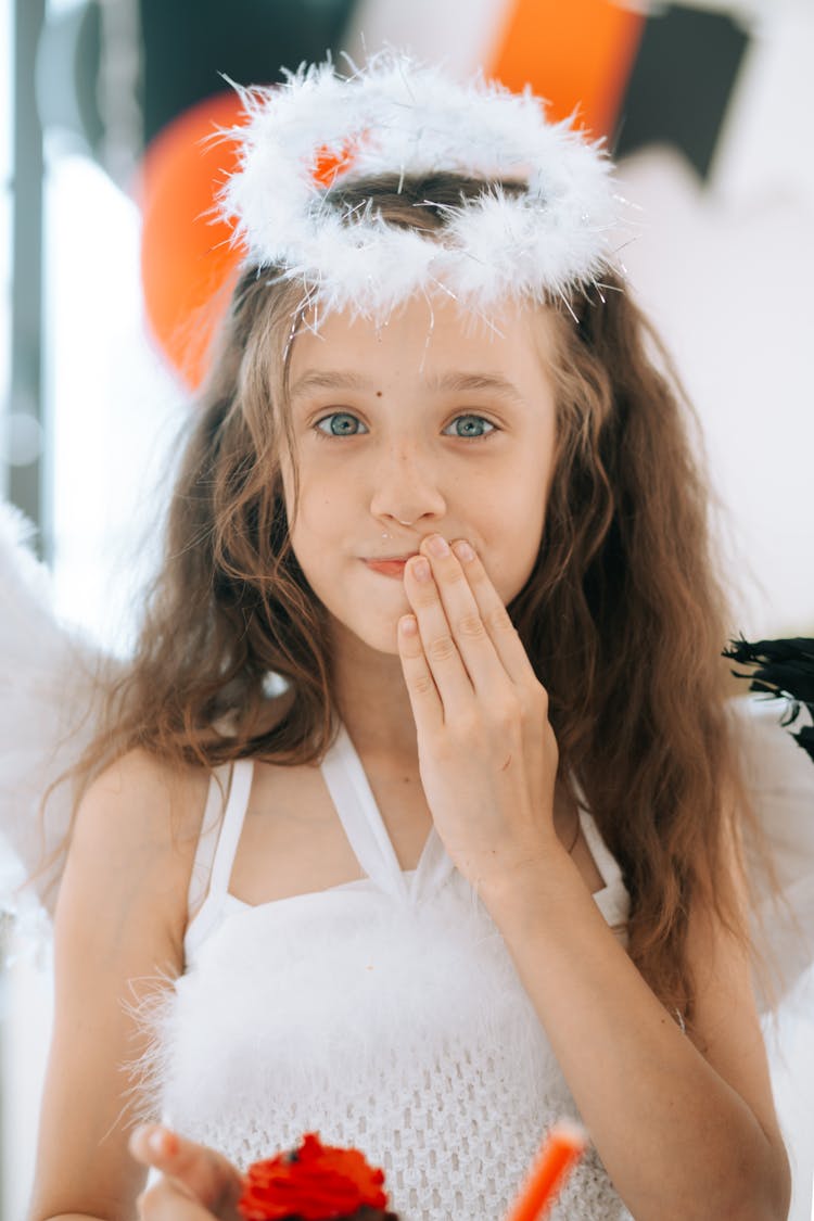 A Pretty Girl In Angel Costume