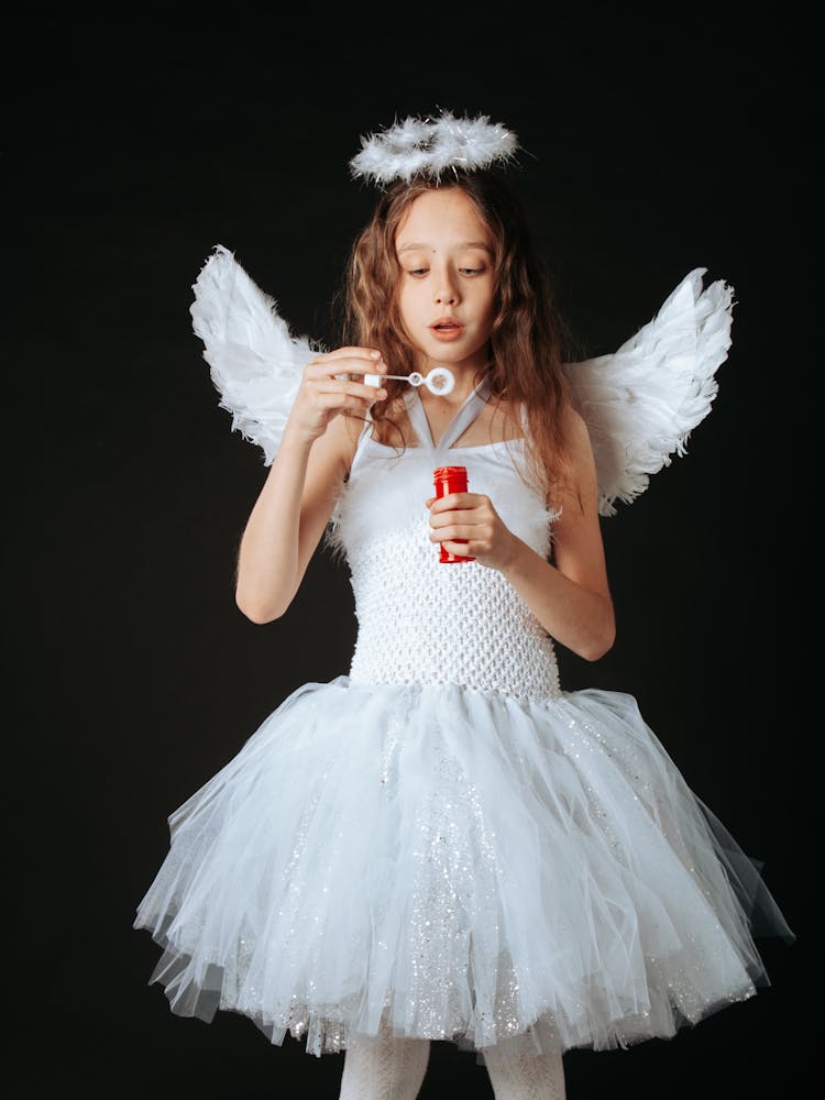 Girl Wearing An Angel Costume