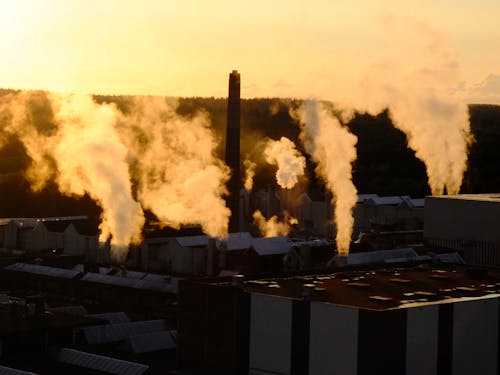 Ingyenes stockfotó gyár, minimalizmus, naplemente témában