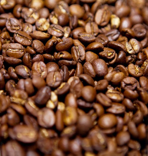 Roasted Coffee Beans in Close Up Photography