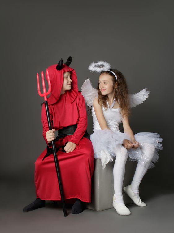 Two Kids Wearing Halloween Costumes Free Stock Photo two-kids-wearing-halloween-costumes-free-stock-photo