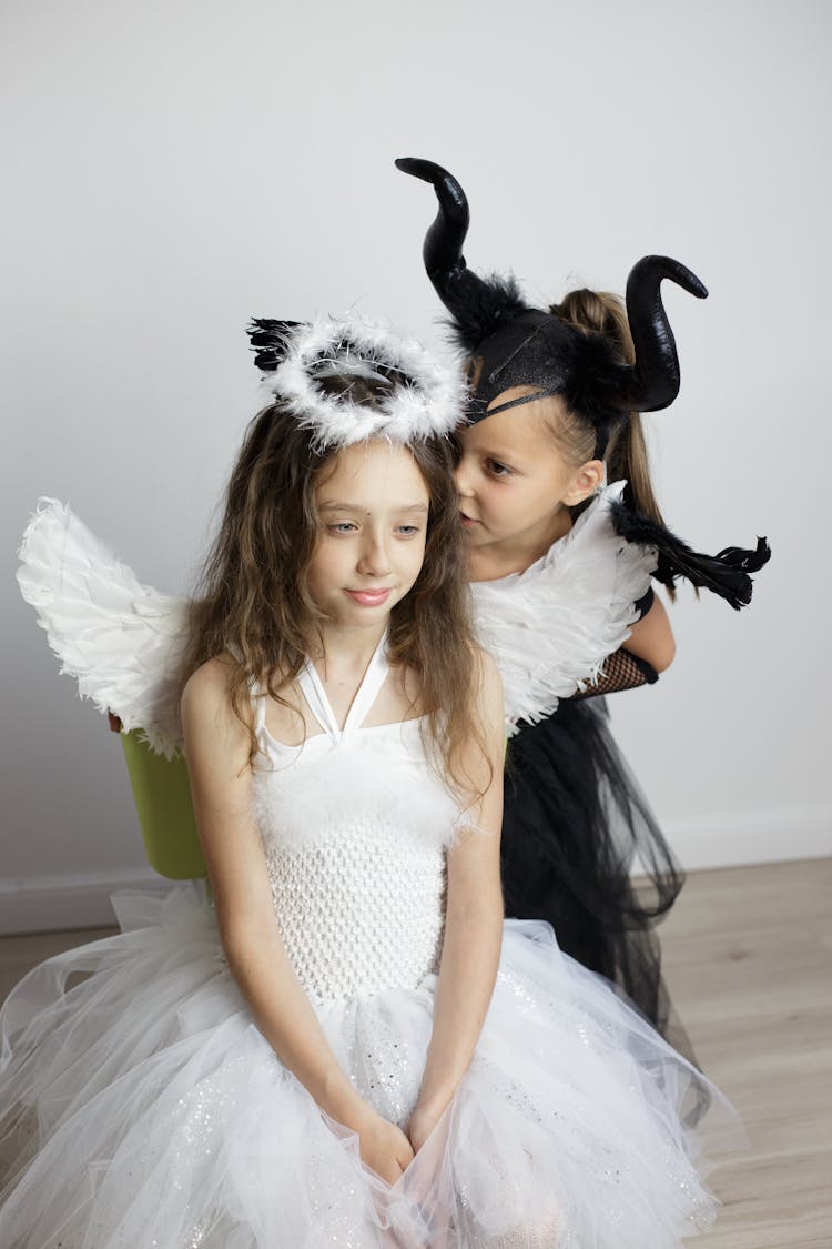 Two Girls In Halloween Costumes