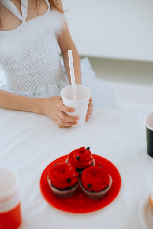 Close-Up Shot of Cupcakes on a Plate