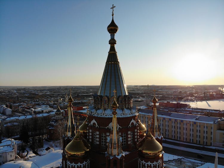 The Towers Of St Michael's Cathedral In Russia