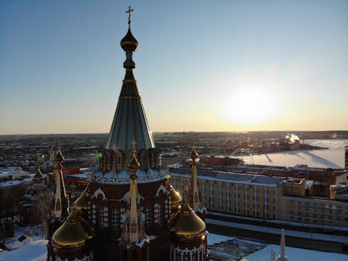 Photo of the Cathedral Tower at Sunset 