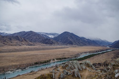 Scenic View of the Mountain Valley