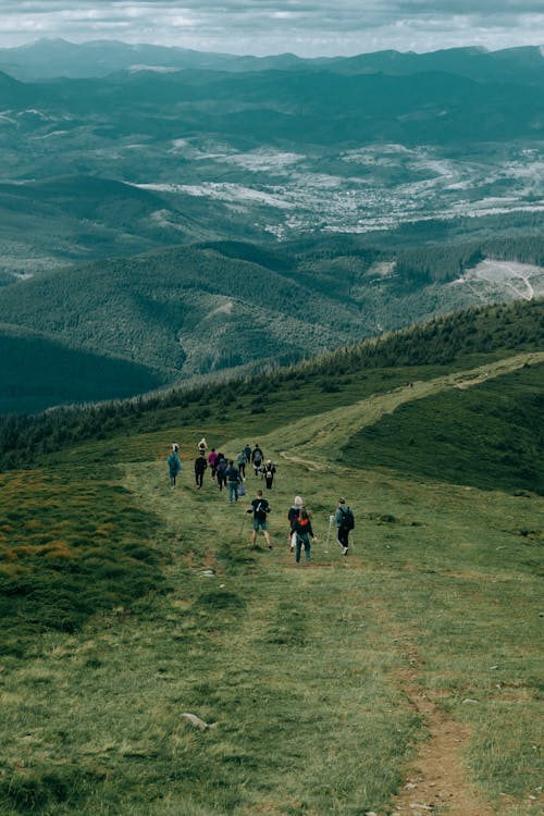 People Hiking on Green Mountain