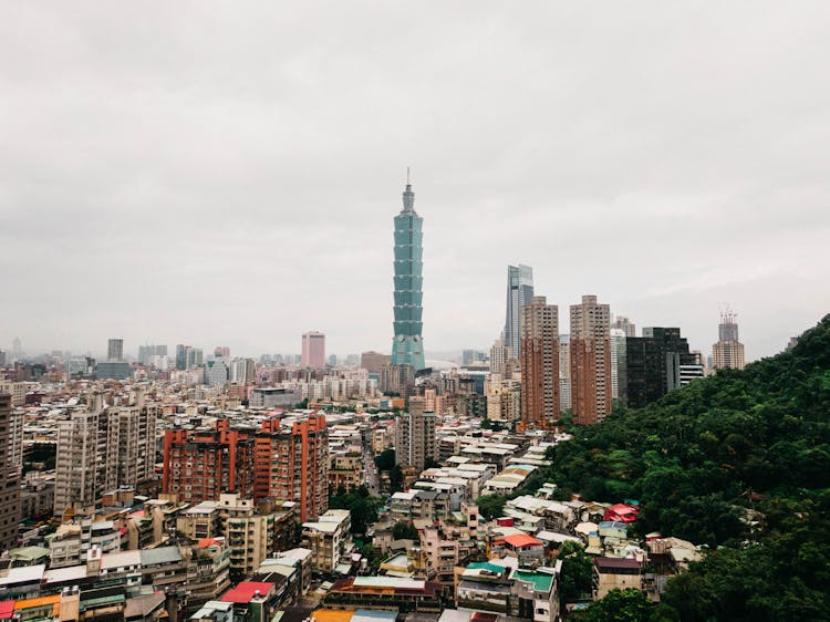 An Aerial Shot Of Taipei City