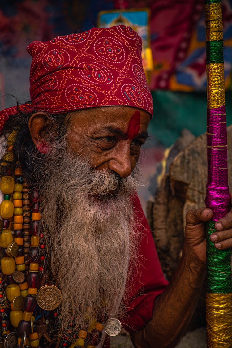 Old Man In Traditional Clothes On Ceremony