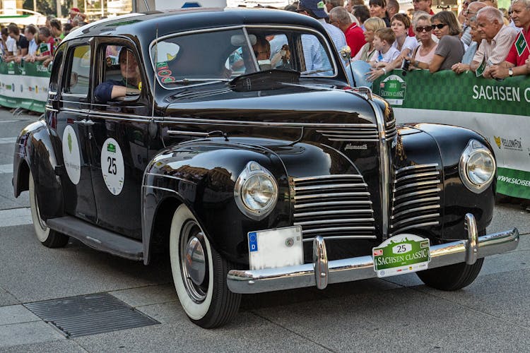 Black Classic Car On Road