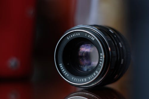 Close-Up Shot of a Black Camera Lens