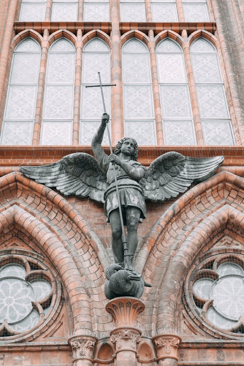 Statue on the Facade of a Gothic Building 