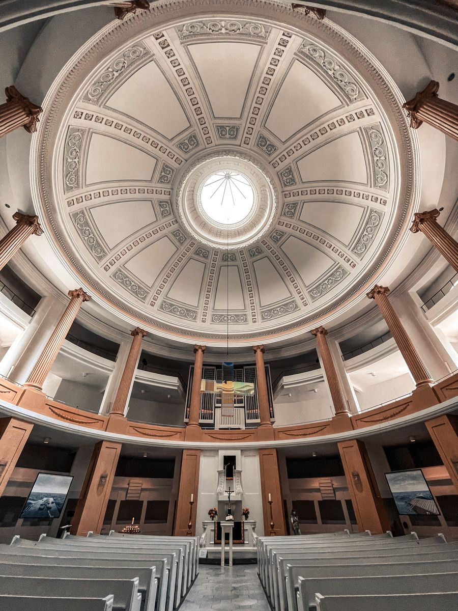 Ornate church dome and columns, a reminder of the shared heritage many people look for on Catholic online dating sites