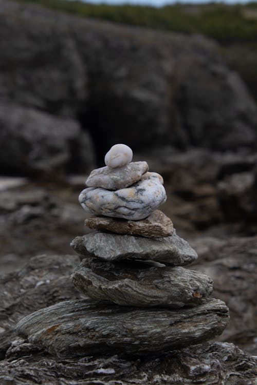 Free Stack of Rocks in Close-up Shot Stock Photo