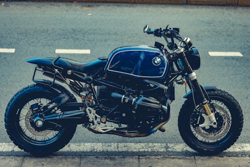 Free A BMW Motorcycle on the Roadside Stock Photo