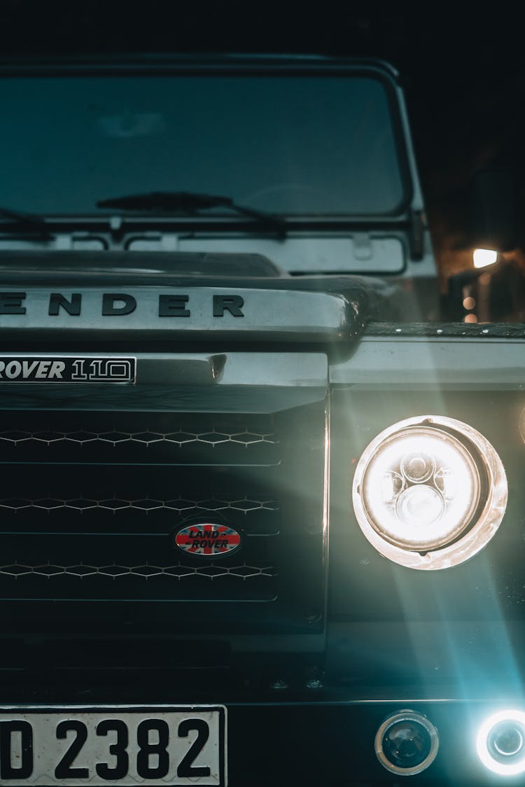 Close-Up Shot Of A Land Rover Defender 110