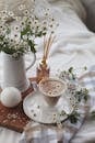 White Ceramic Teacup on Saucer