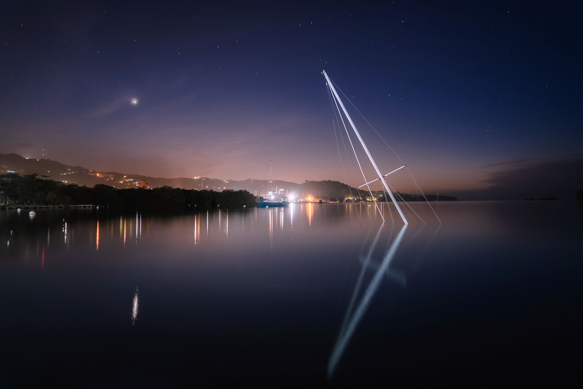 View of Kingston harbor in Jamaica