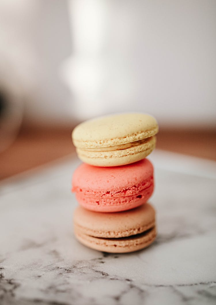 A Stack Of Colorful Macarons