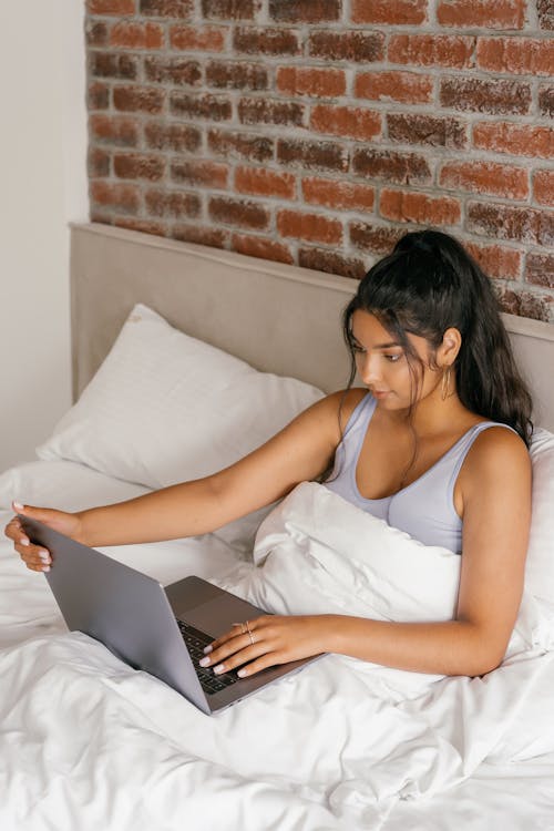 A Woman Using a Laptop