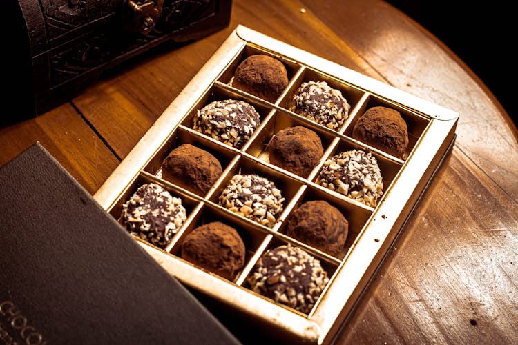 Close-Up Photo Of A Box With Chocolates