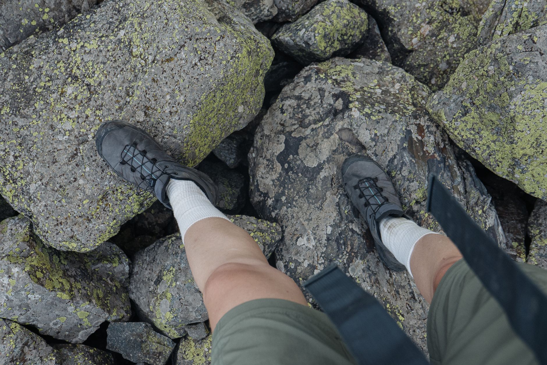 green hiking socks