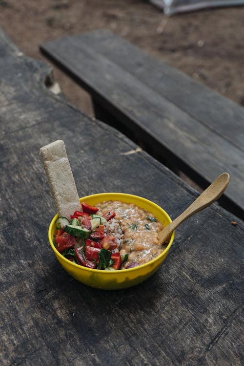 Vegetable Salad on a Yellow Bowl