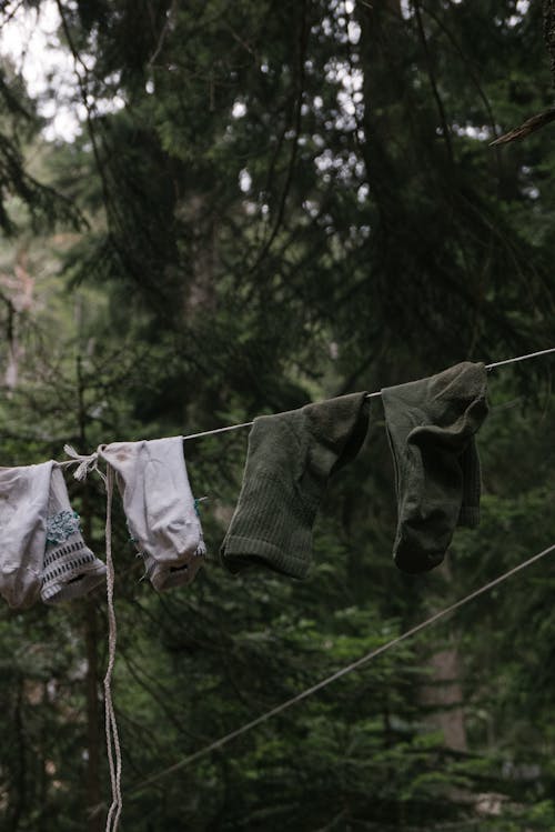 Free 
Clothes Hanged on a Clothesline Stock Photo