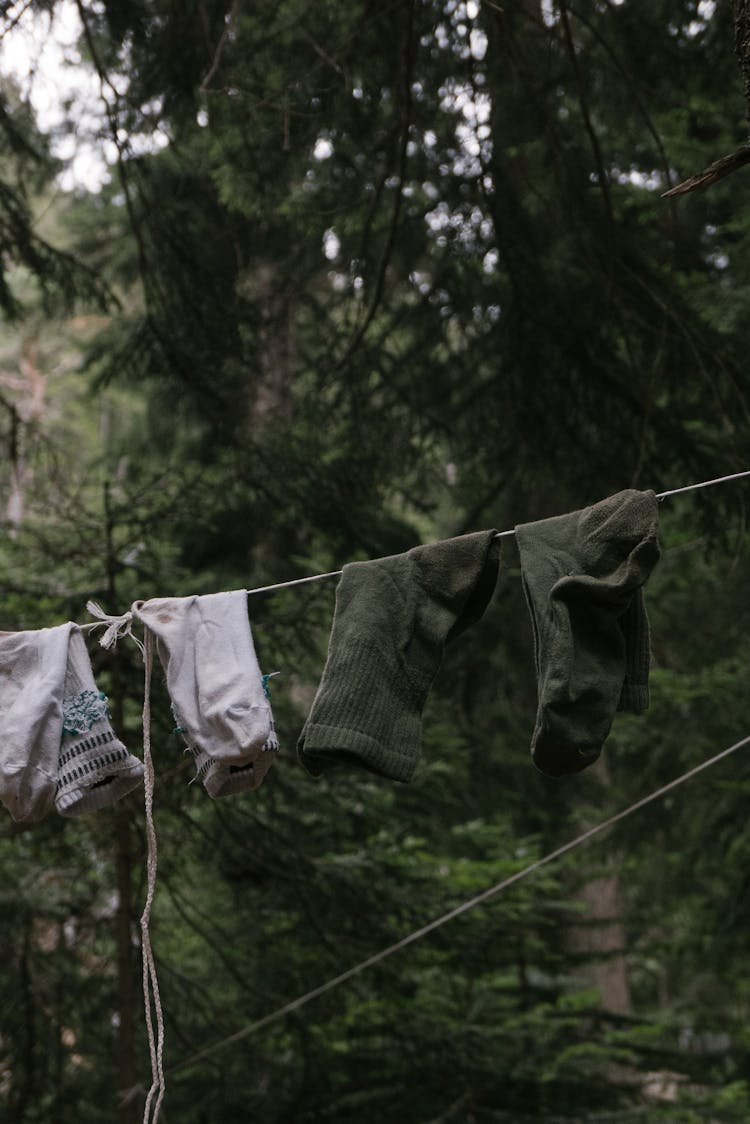 
Clothes Hanged On A Clothesline