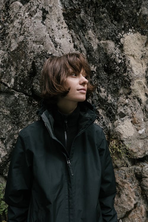 Short Hair Woman in Black Jacket 