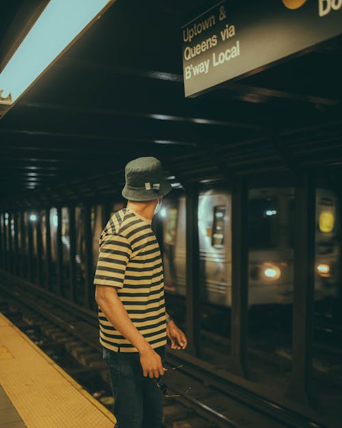 Young Man on a subway Platform 