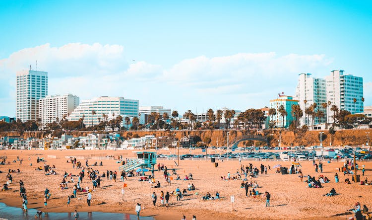 People On Santa Monica Beach