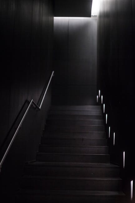 Brown and Black Wooden Staircase