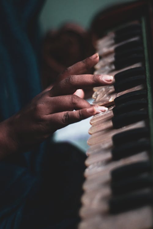 Close-up of Man Playing the Piano 