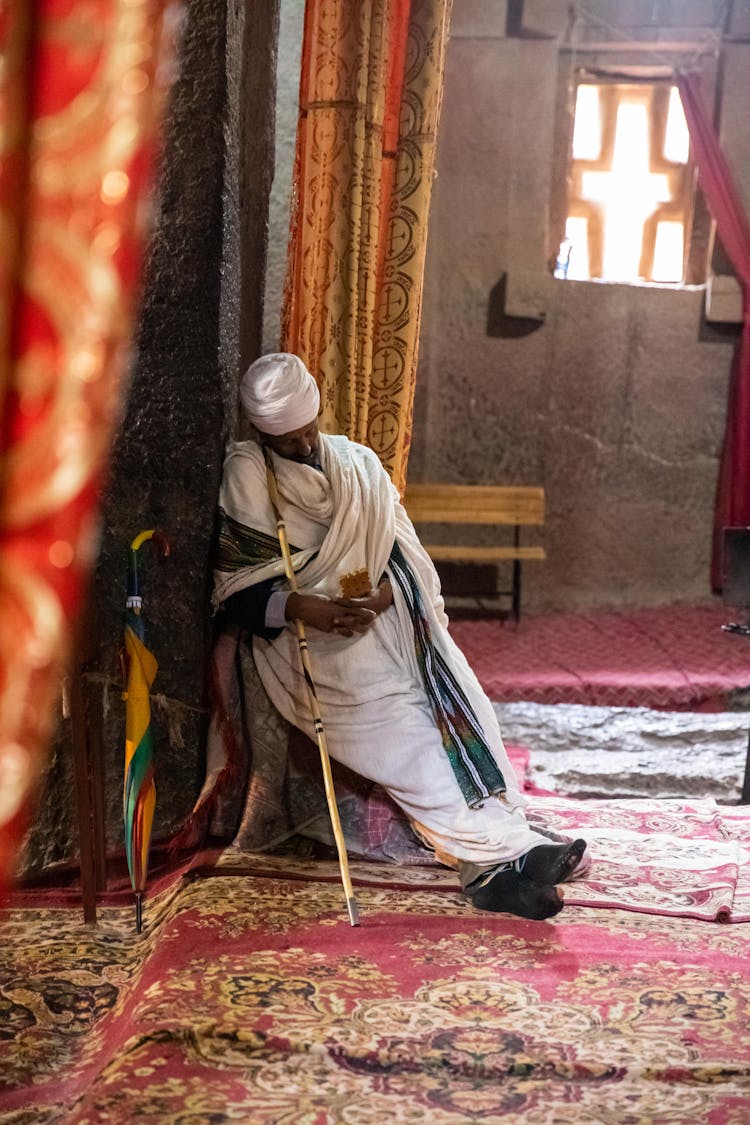 Sleeping Guard Of Christian Church In African Country