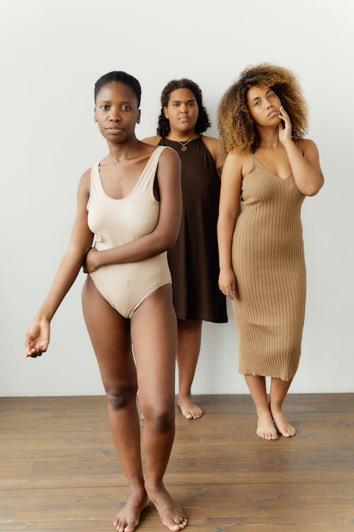 Models Standing on White Background