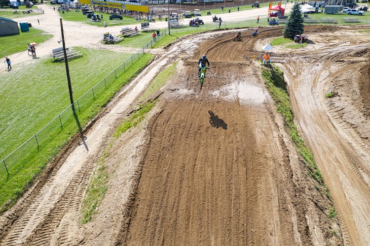 Participant Of Motorcycle Competitions On Route Of Motocross