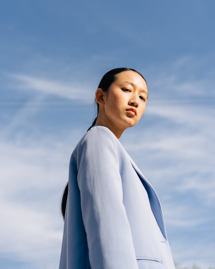 Woman In Blue Jacket